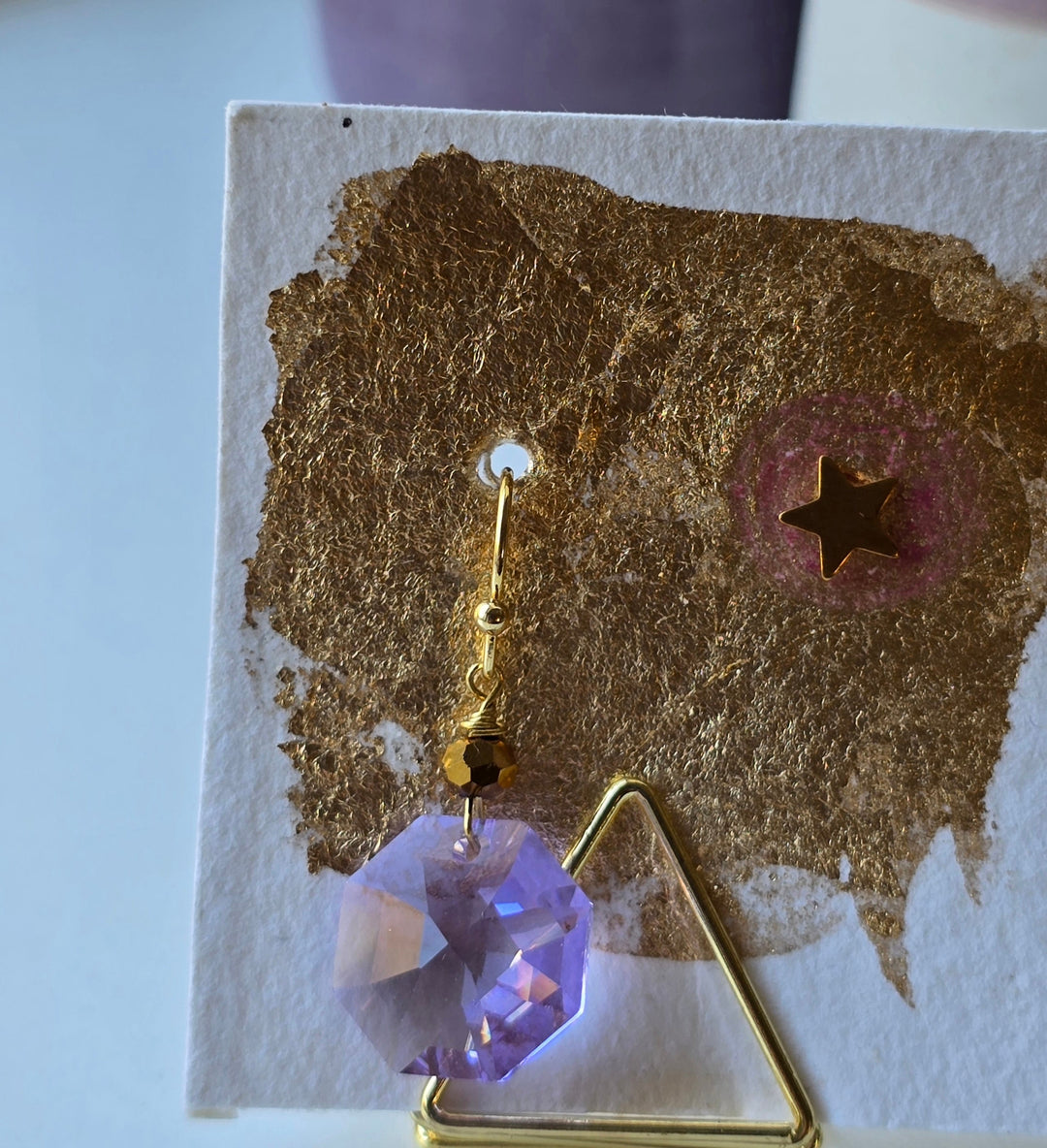 Øreringe sæt med unik swarovski sten og lille stjerne
