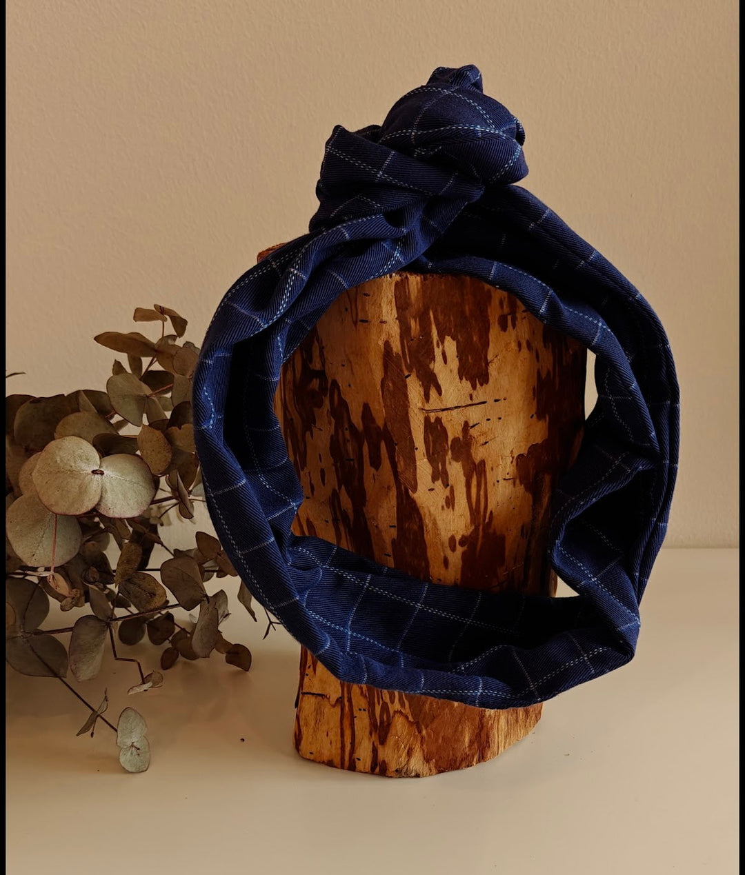 Big blue checkered wireheadband