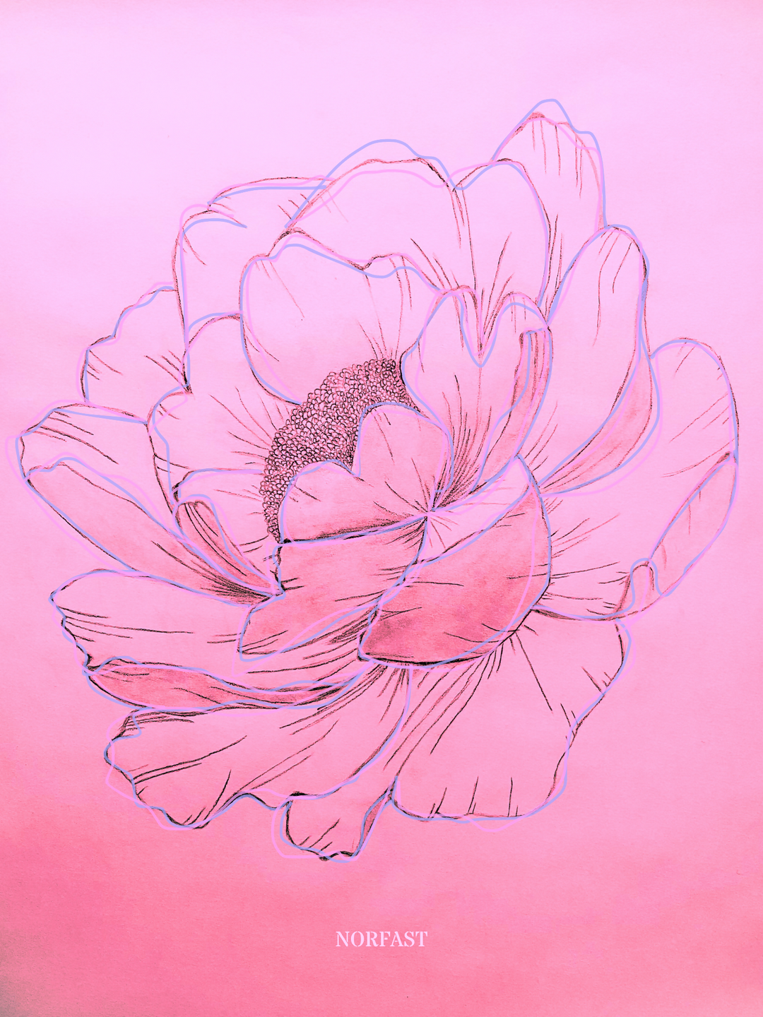 Kunstplakat x Lotus i lyserød