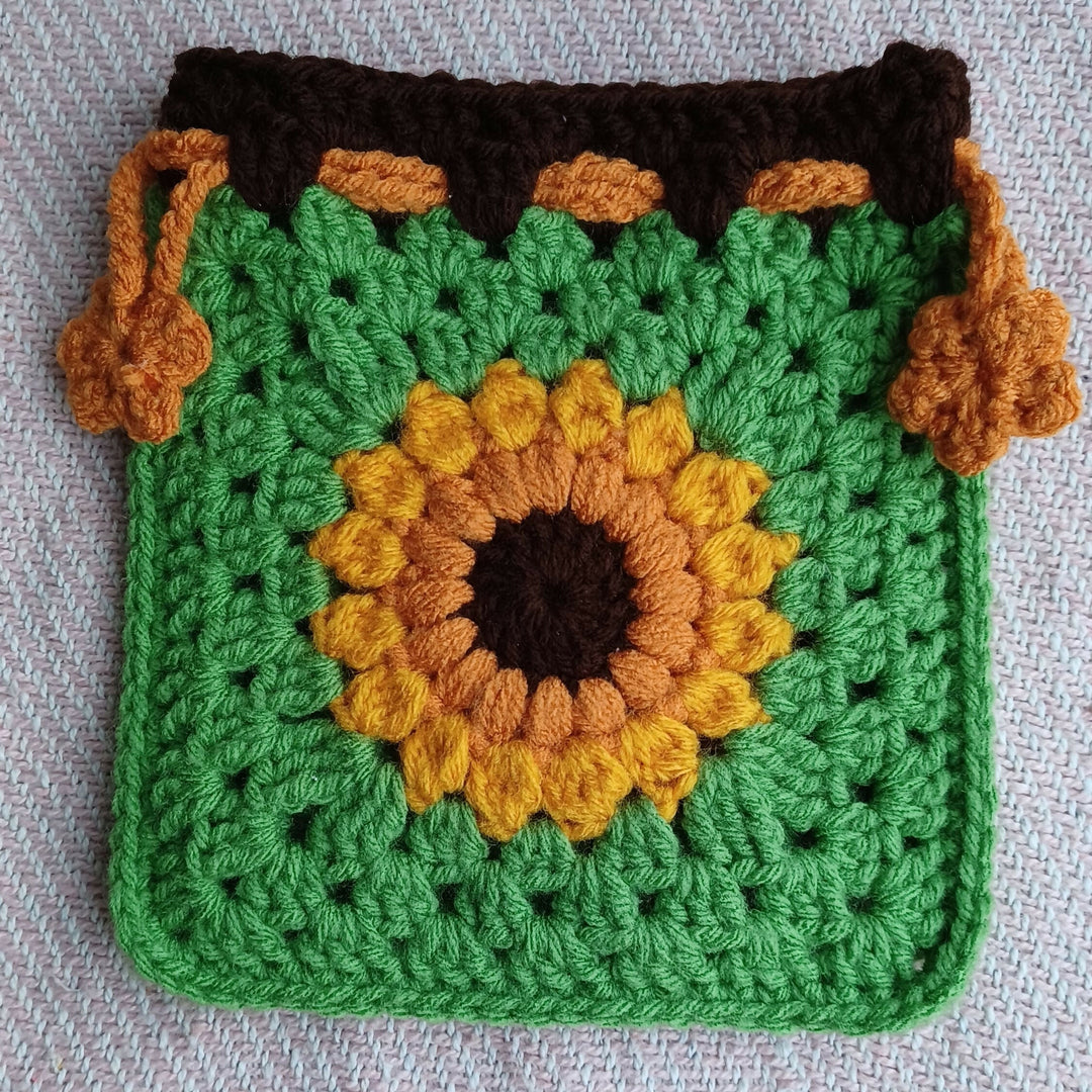 Crochet Large Sunflower Pouch - SOLD OUT