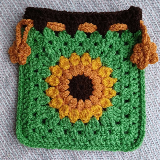 Crochet Large Sunflower Pouch - SOLD OUT