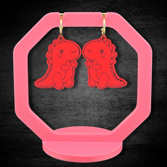 Tiny T-Rex - lasergraverede øreringe