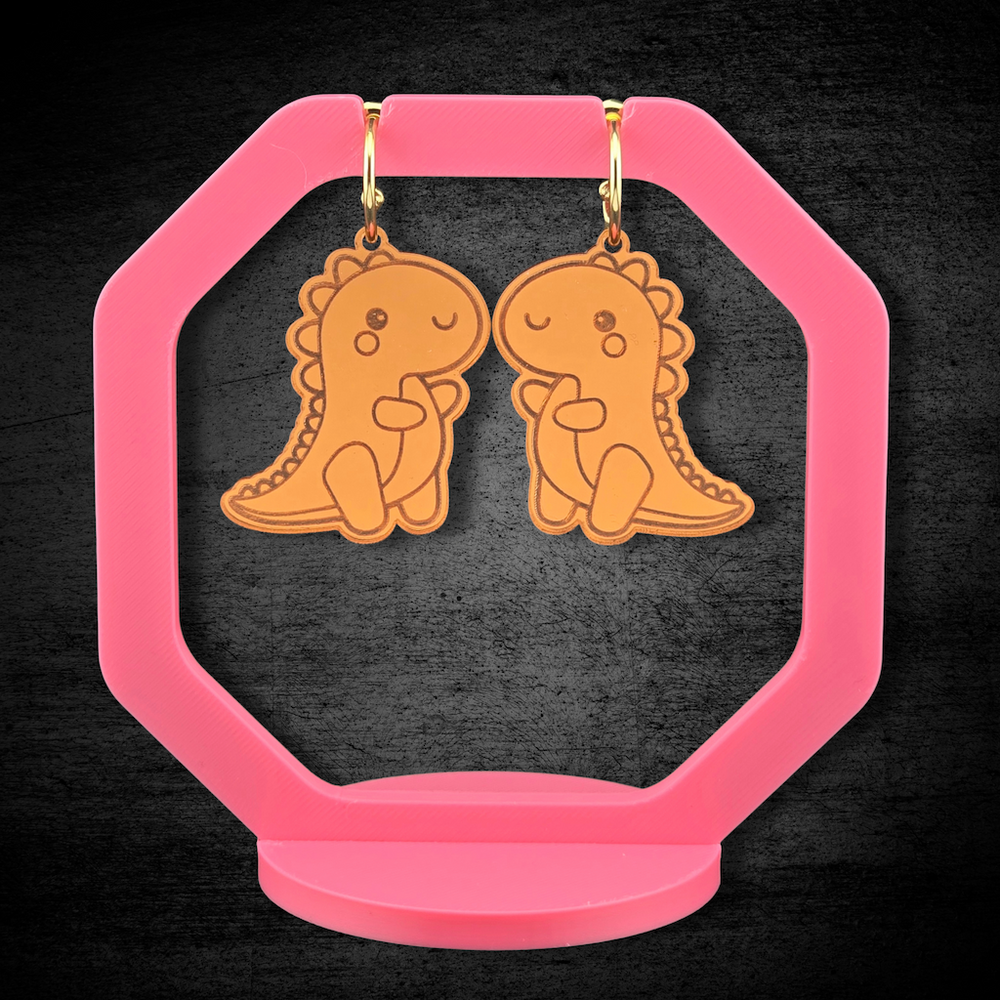 Tiny T-Rex - lasergraverede øreringe