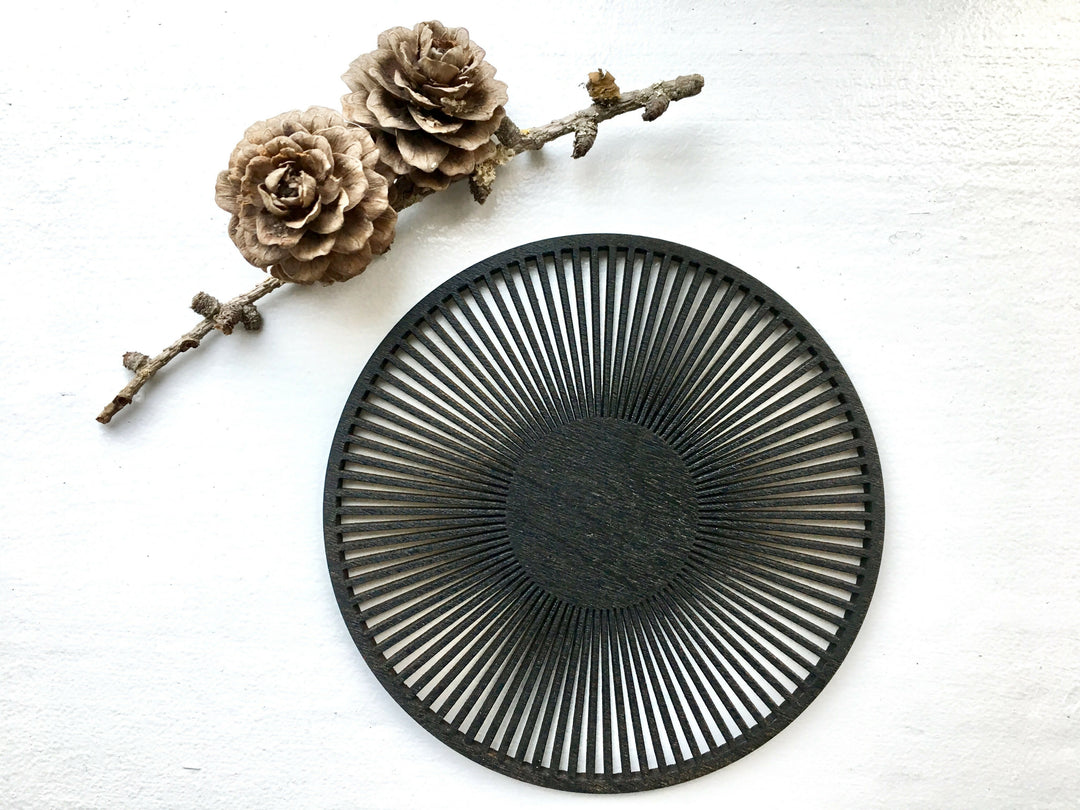MOIRÉ coasters, set of 6, black
