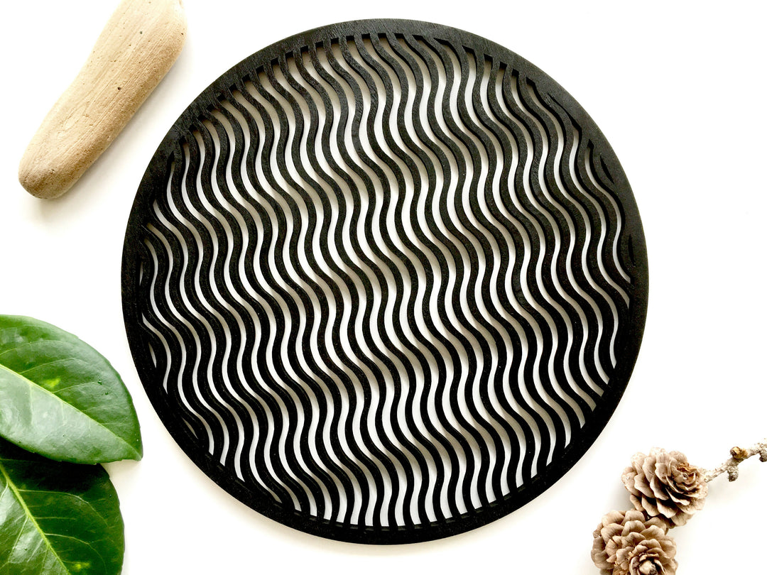 MOIRÉ trivet ø20 black