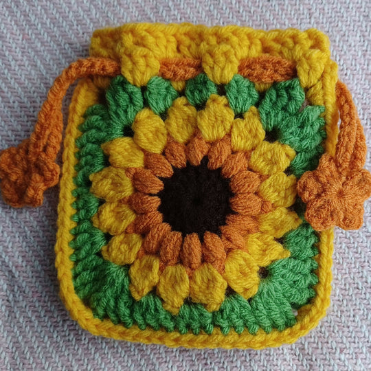 Crochet Small Sunflower Pouch - SOLD OUT