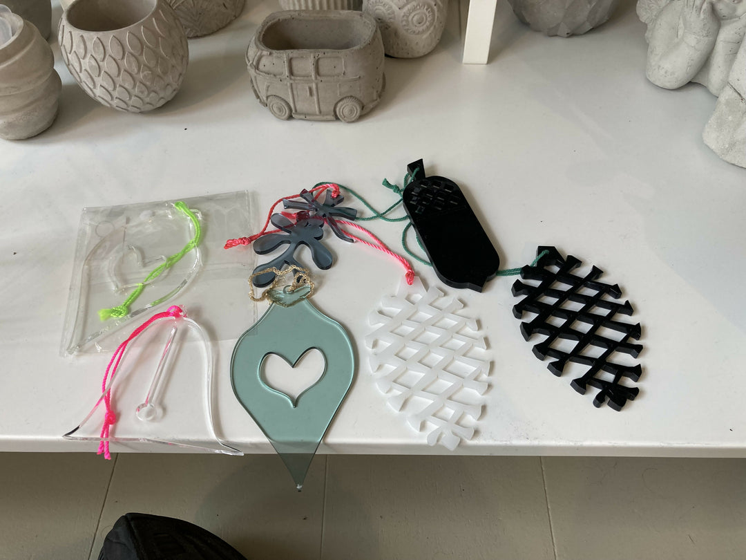 Acrylic upcycled Christmas time Baubles (heart)