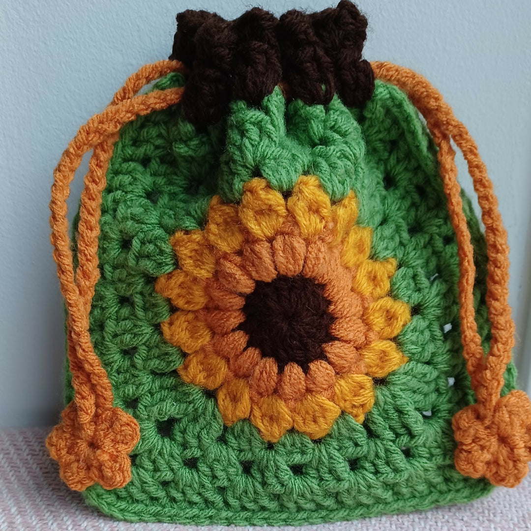 Crochet Large Sunflower Pouch - SOLD OUT