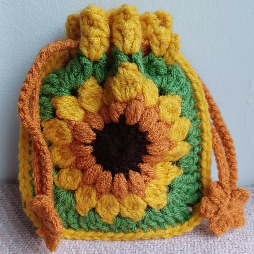 Crochet Small Sunflower Pouch - SOLD OUT