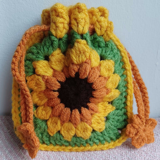 Crochet Small Sunflower Pouch - SOLD OUT