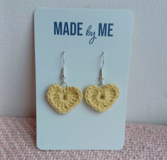 Crochet Heart Earrings
