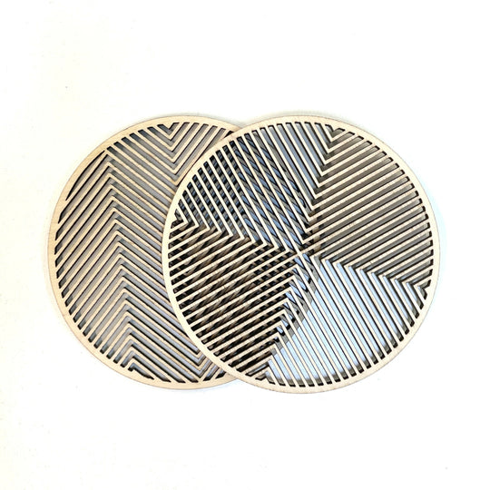 MOIRÉ coasters, set of 6, birch colour