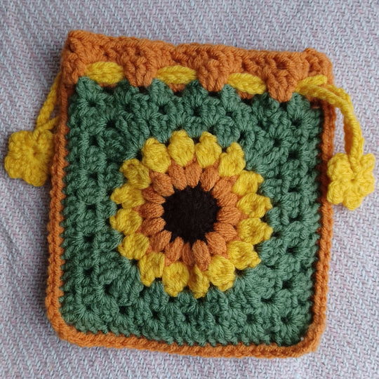 Crochet Large Sunflower Pouch - SOLD OUT