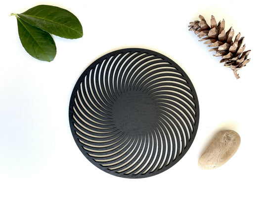 MOIRÉ trivet ø20 black