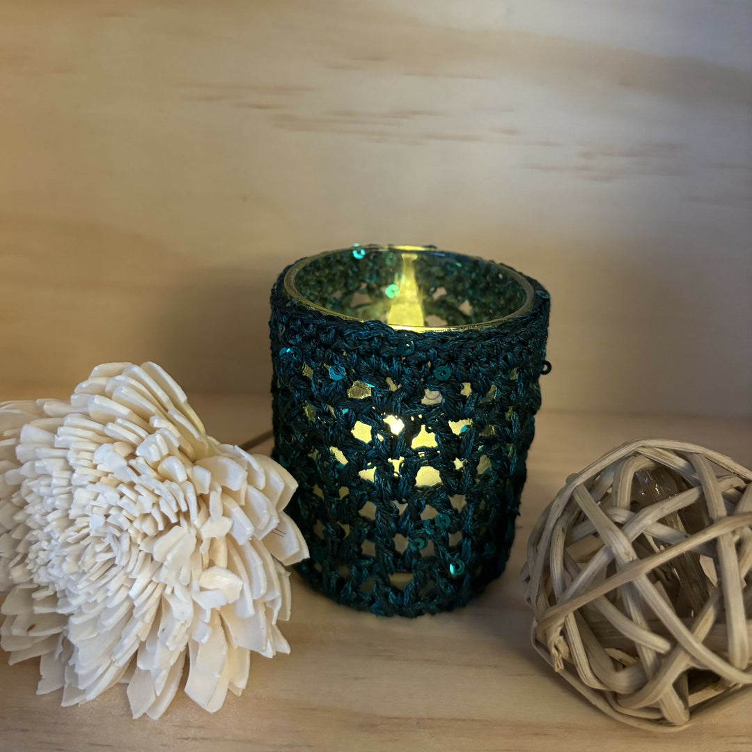 Crochet votive holder