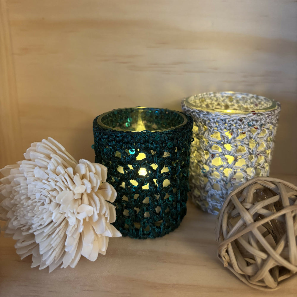 Crochet votive holder