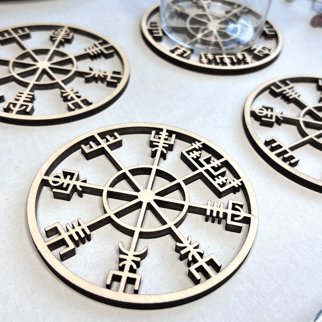 Viking Compass Coaster - Vegvisir