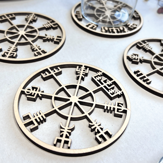 Viking Compass Coaster - Vegvisir