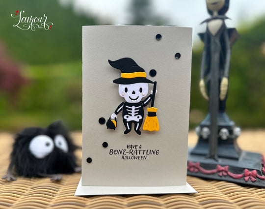 Handmade Halloween Card "Bone-Ratlling"