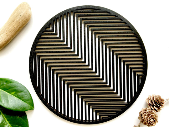 MOIRÉ trivet ø20 black
