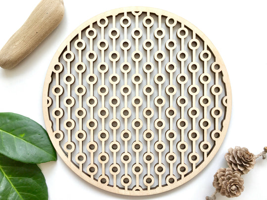 MOIRÉ trivet ø20 natural birch