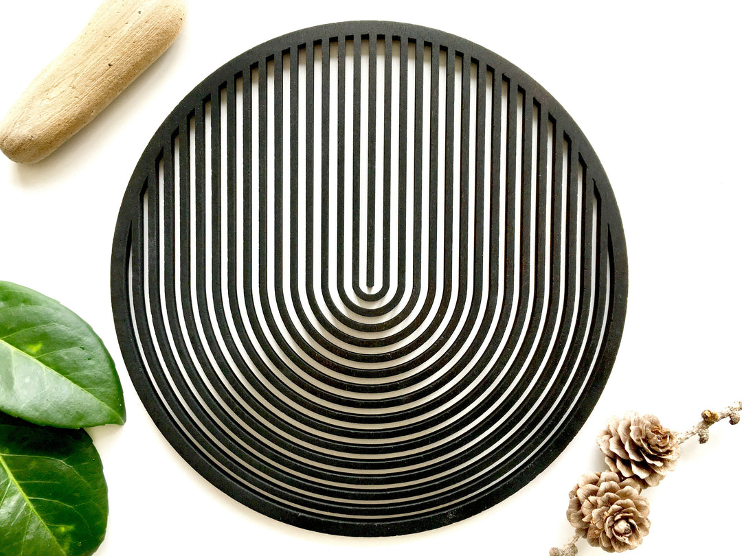 MOIRÉ trivet ø20 black