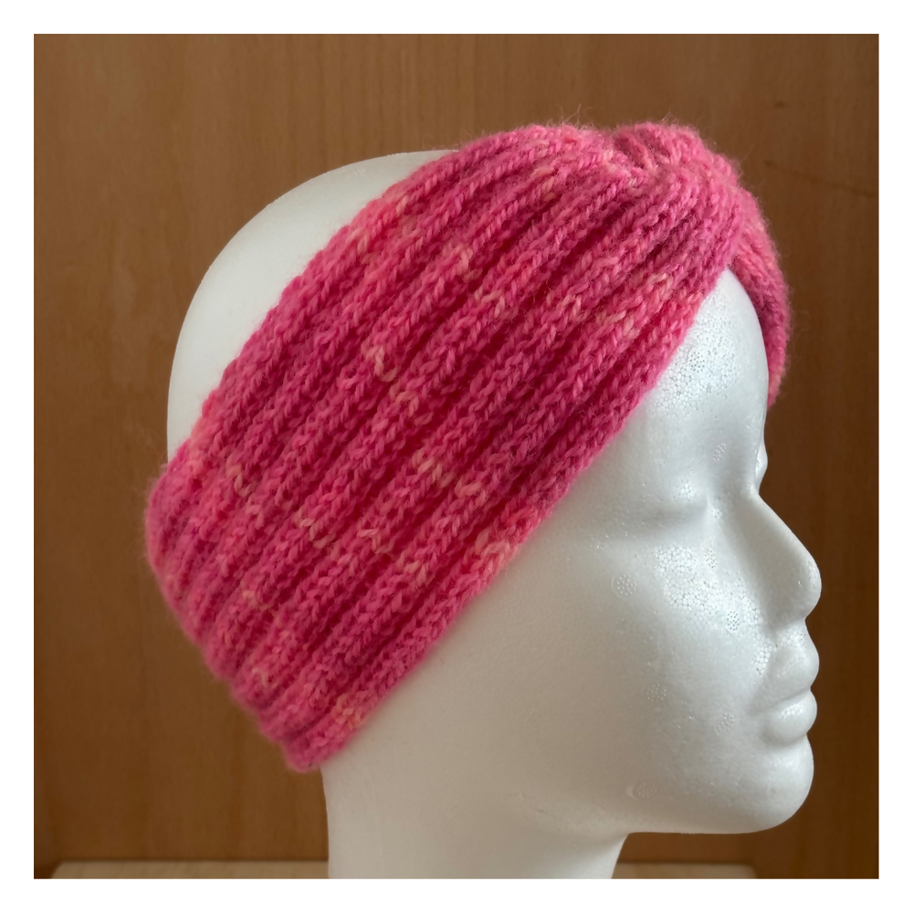 Pink Twist Knit Headband