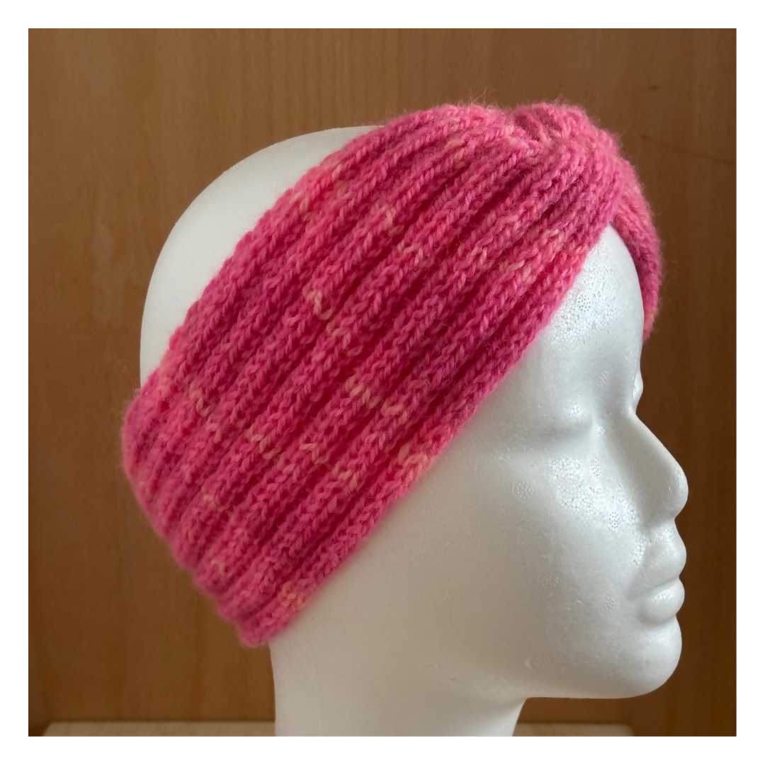 Pink Twist Knit Headband
