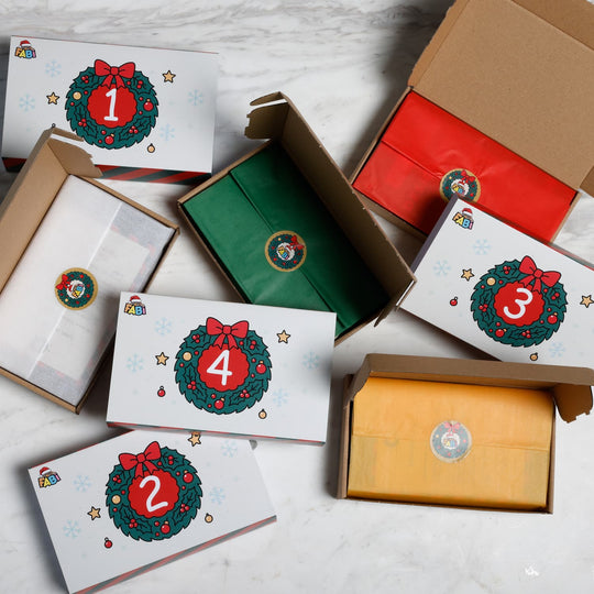 FabiBoks adventskalender til børn – adventsgave med 4 kreative børneaktiviteter