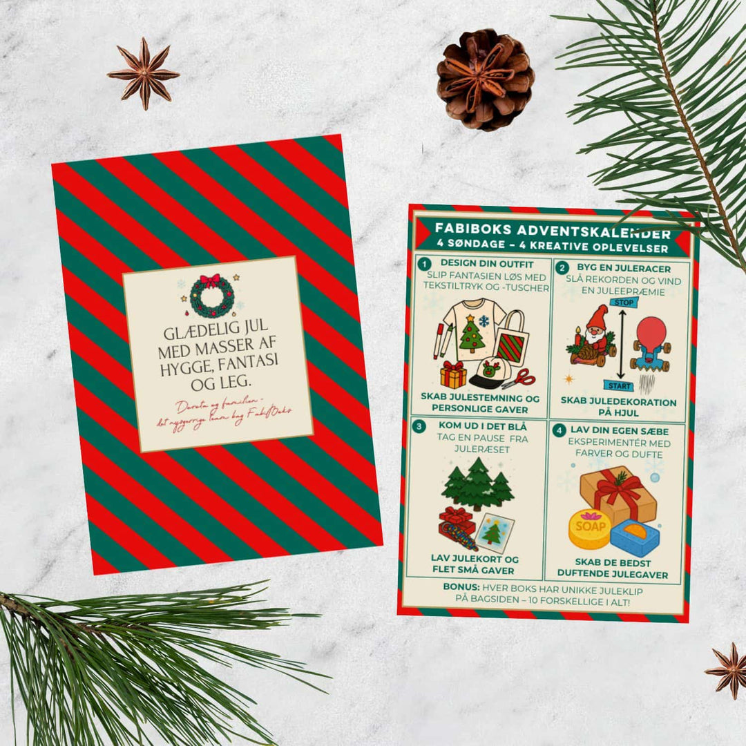 Et kig i de 4 kreative projekter i FabiBoks' adventskalender til børn