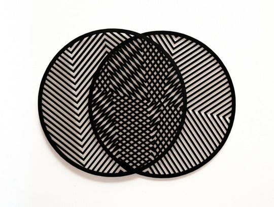 MOIRÉ coasters, set of 6, black