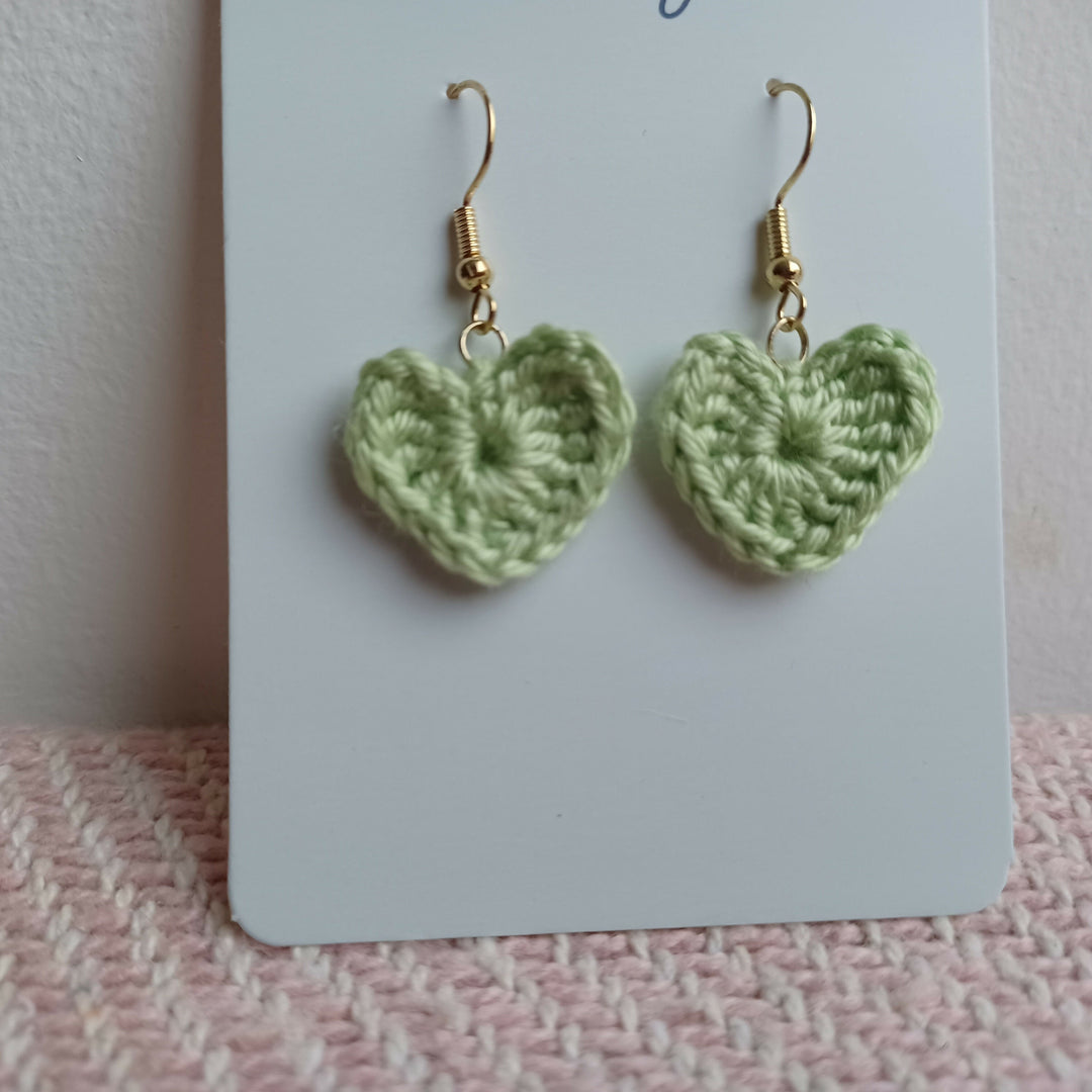 Crochet Heart Earrings
