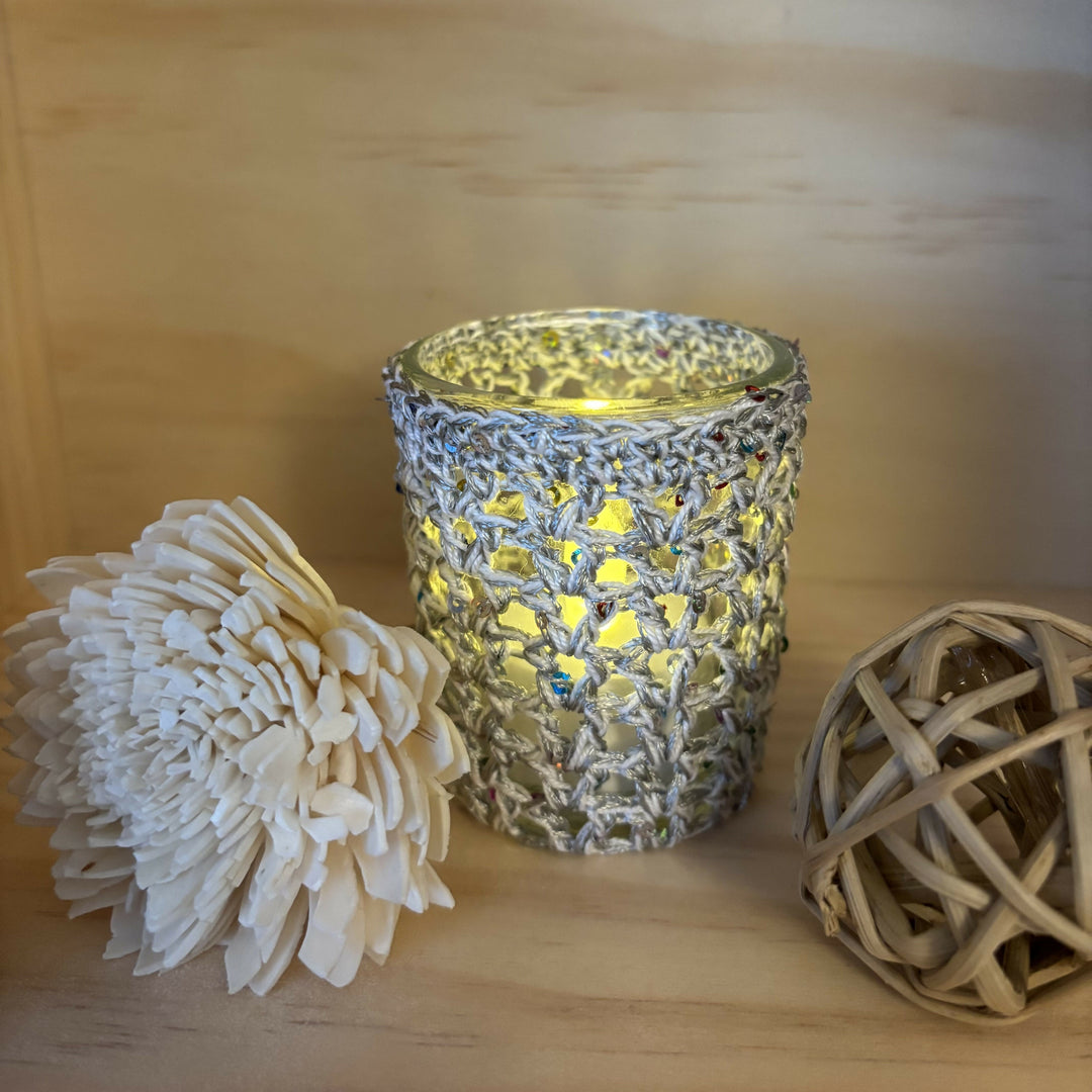 Crochet votive holder