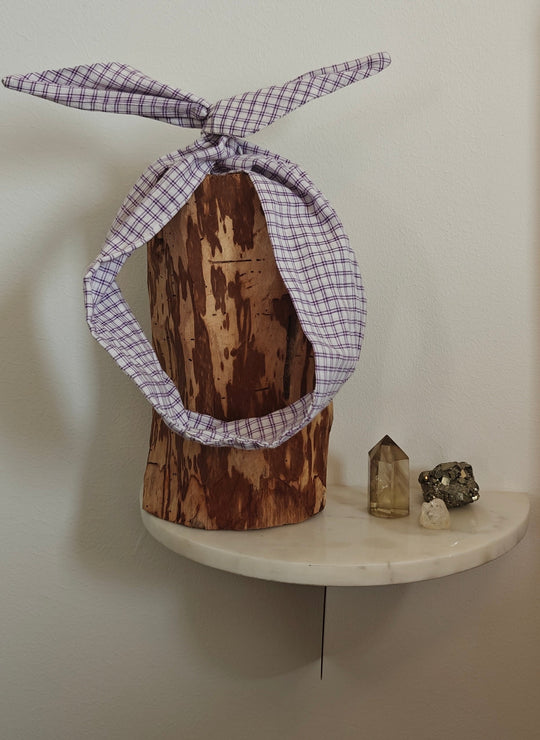 Small purple checkered wireheadband
