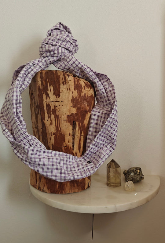 Big purple checkered wireheadband