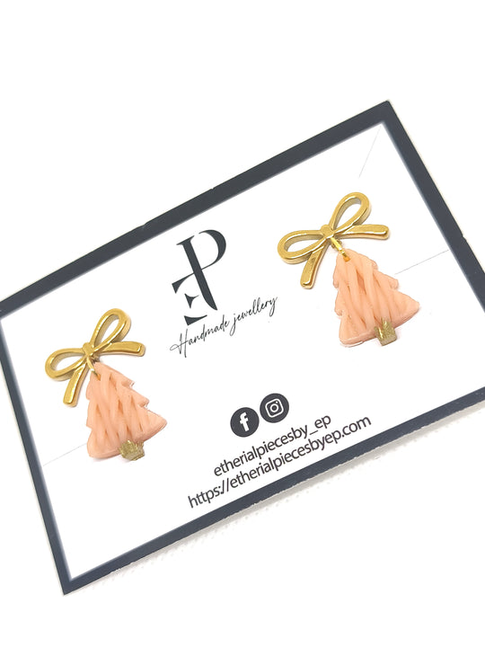 Strikket Juletræ Sløjfe Øreringe