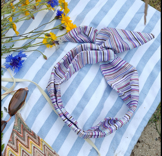 Small purple striped wireheadband
