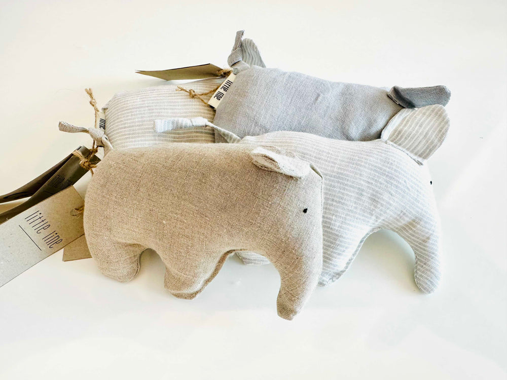 Children’s Plush Elephant – Upcycled Linen