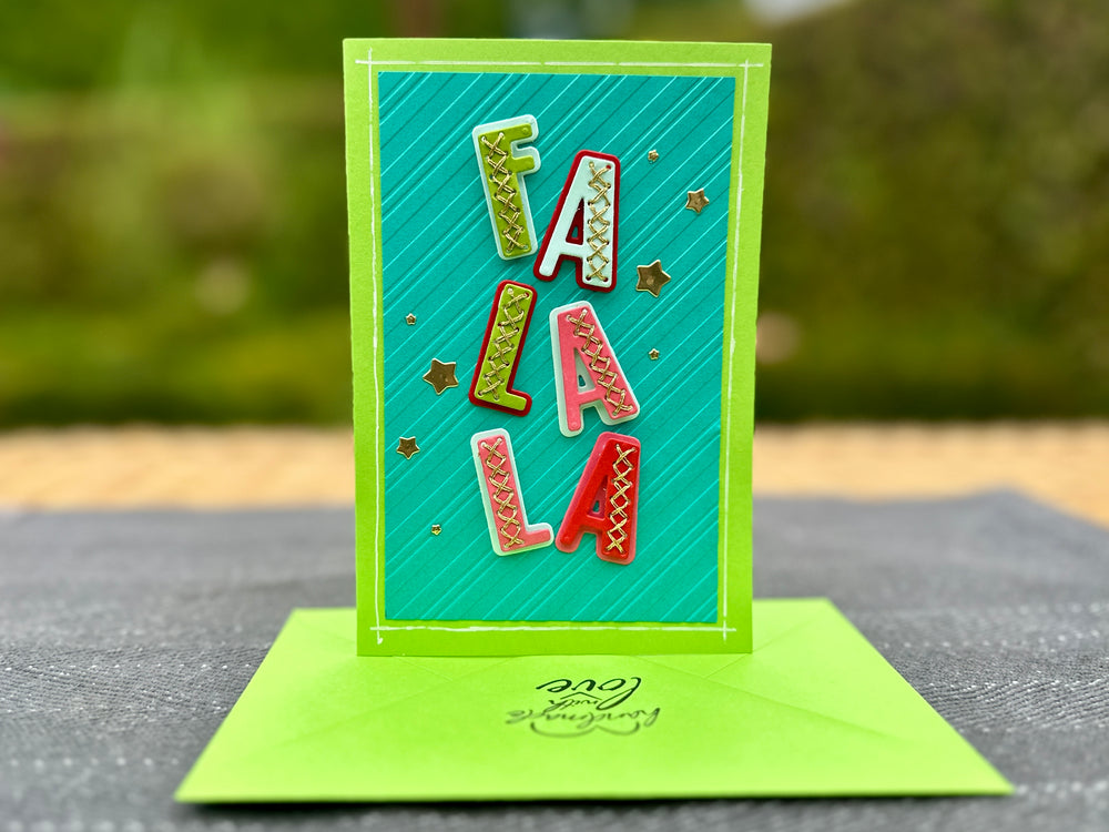Fa La La Handmade Christmas Card