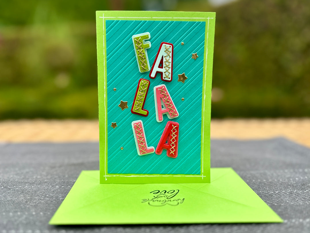 Fa La La Handmade Christmas Card