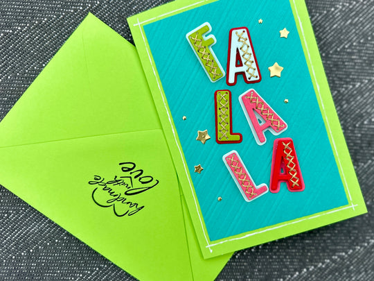 Fa La La Handmade Christmas Card