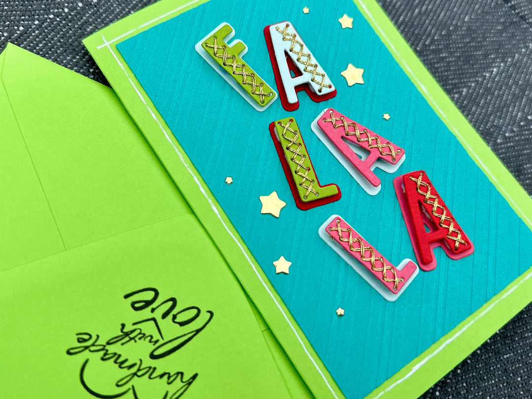 Fa La La Handmade Christmas Card