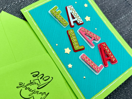 Fa La La Handmade Christmas Card
