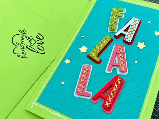 Fa La La Handmade Christmas Card