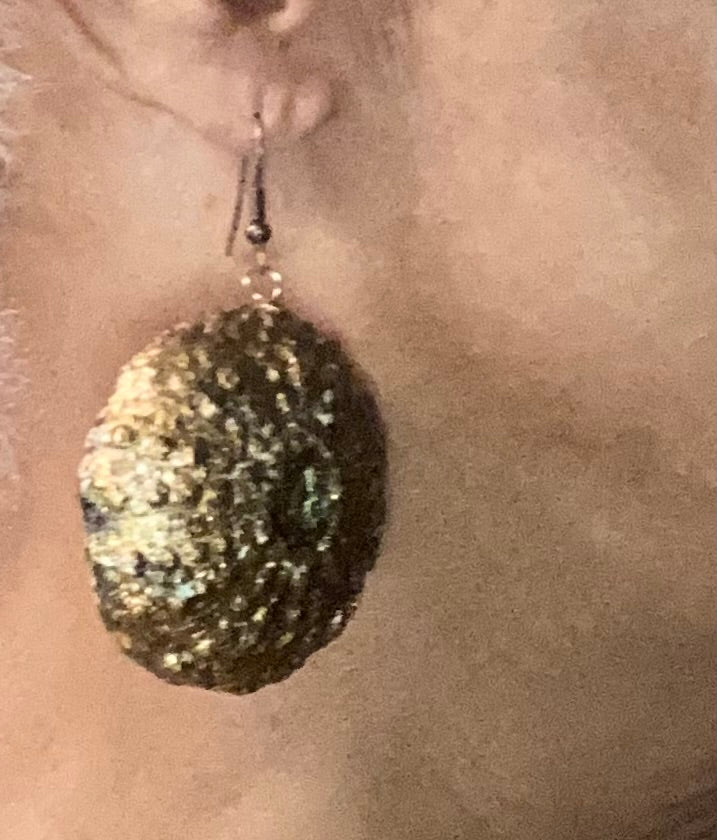 Earrings - Textured gold Papermache sea egg