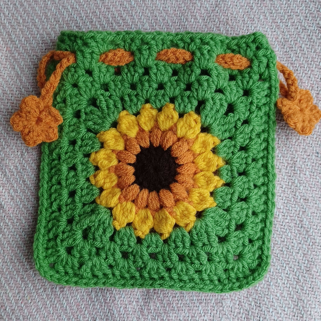 Crochet Large Sunflower Pouch - SOLD OUT