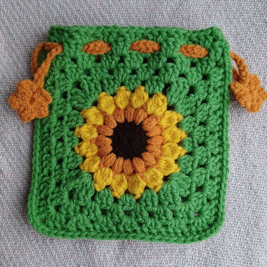 Crochet Large Sunflower Pouch - SOLD OUT