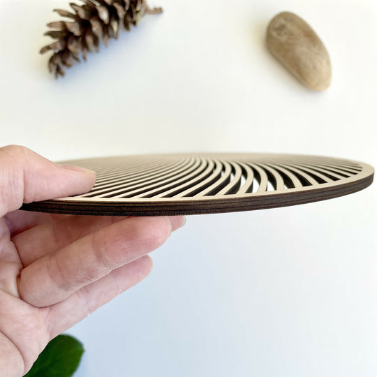 MOIRÉ trivet ø20 natural birch