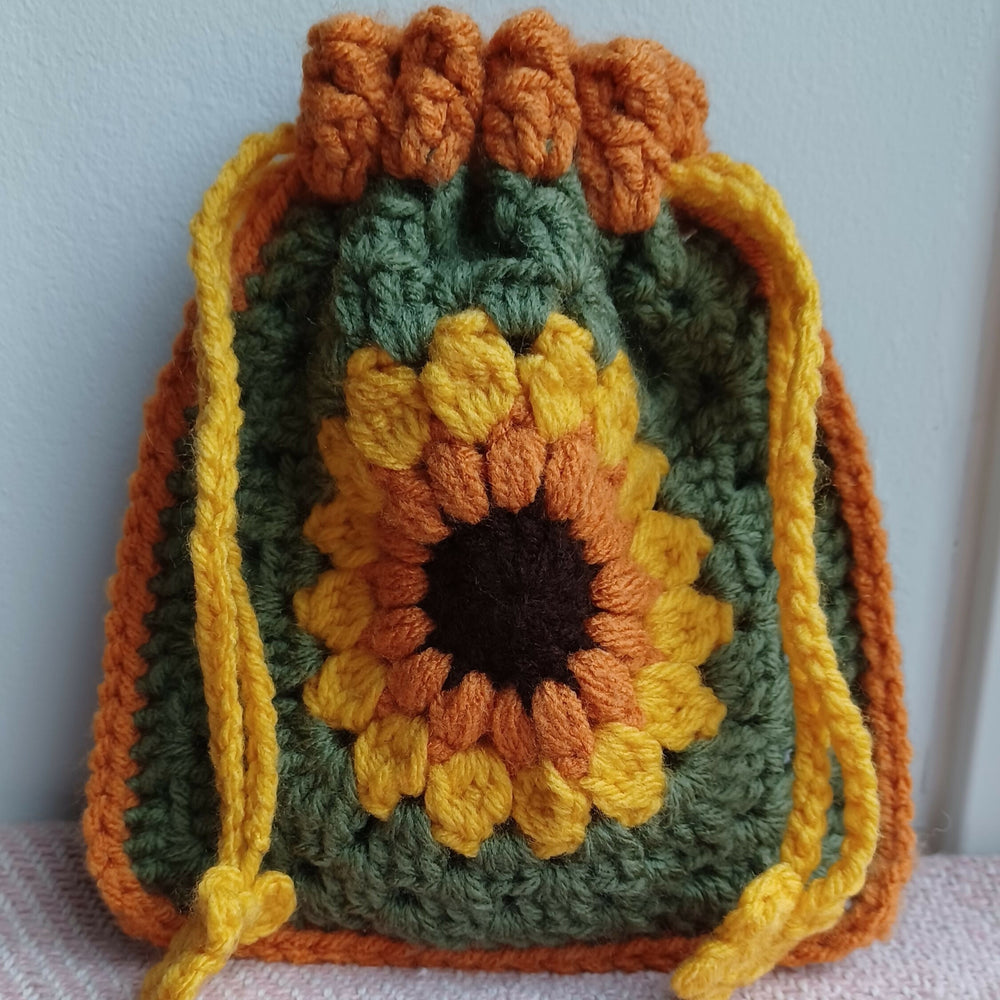 Crochet Large Sunflower Pouch - SOLD OUT