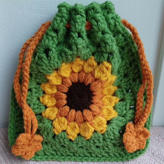 Crochet Large Sunflower Pouch - SOLD OUT